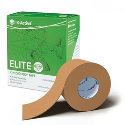[KT68046TN] K-ACTIVE ELITE Kinesiologisk Tape 5m Eske med 6 ruller (Beige)