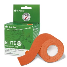 [KT68071OR] K-ACTIVE ELITE Kinesiologinen teippi 5m Yksilöllinen laatikko (Oranssi)