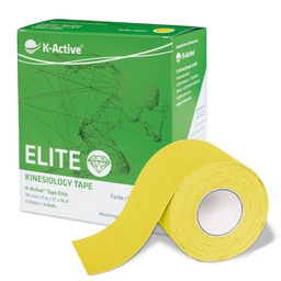 [KT68086YL] K-ACTIVE ELITE Kinesiologinen teippi 5m 6 rullaa (Keltainen)